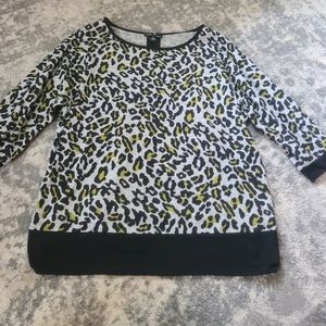 AGB clothing, AGB cheetah print long sleeve 1X